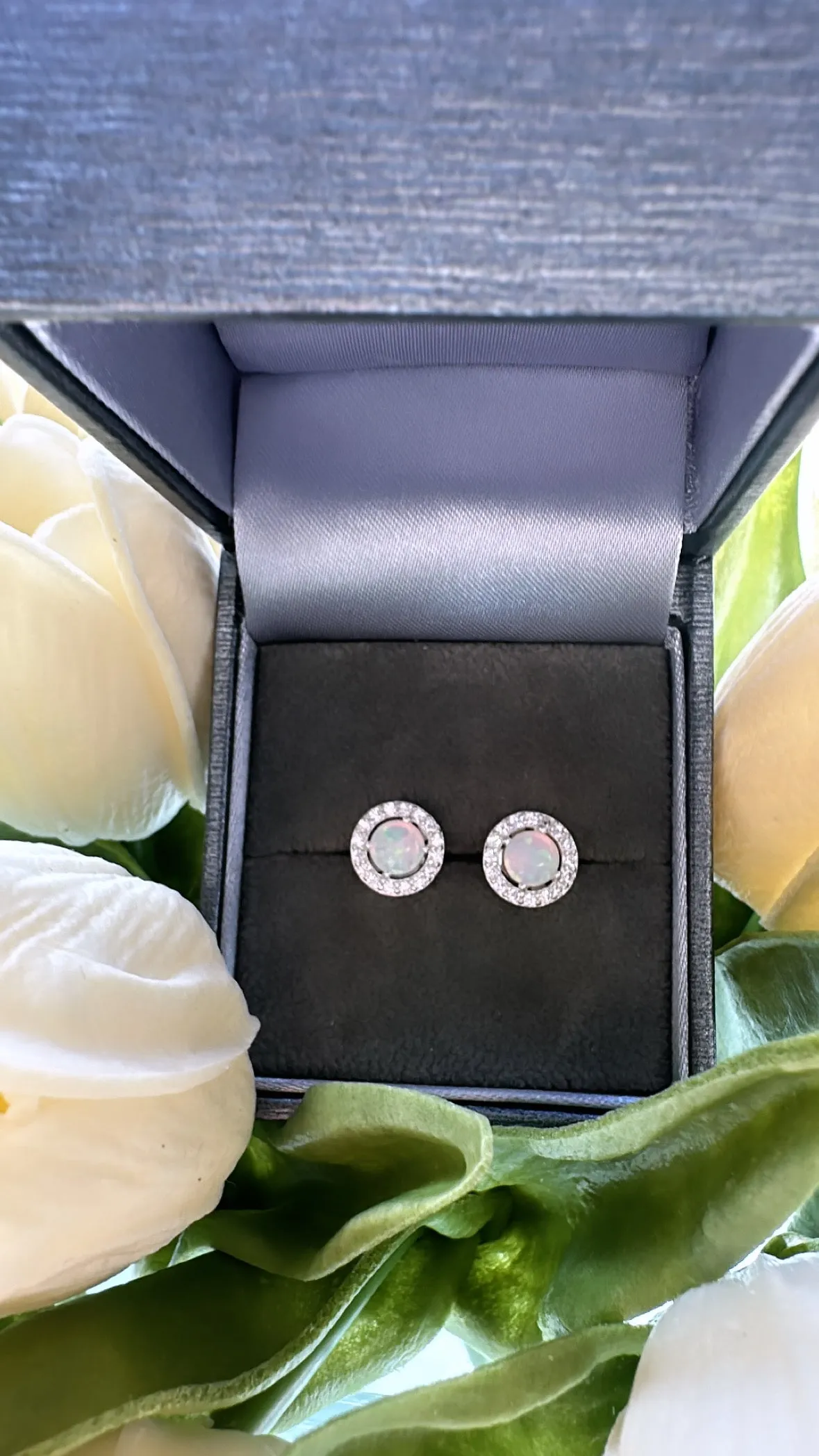 Sterling Silver Opal Earrings