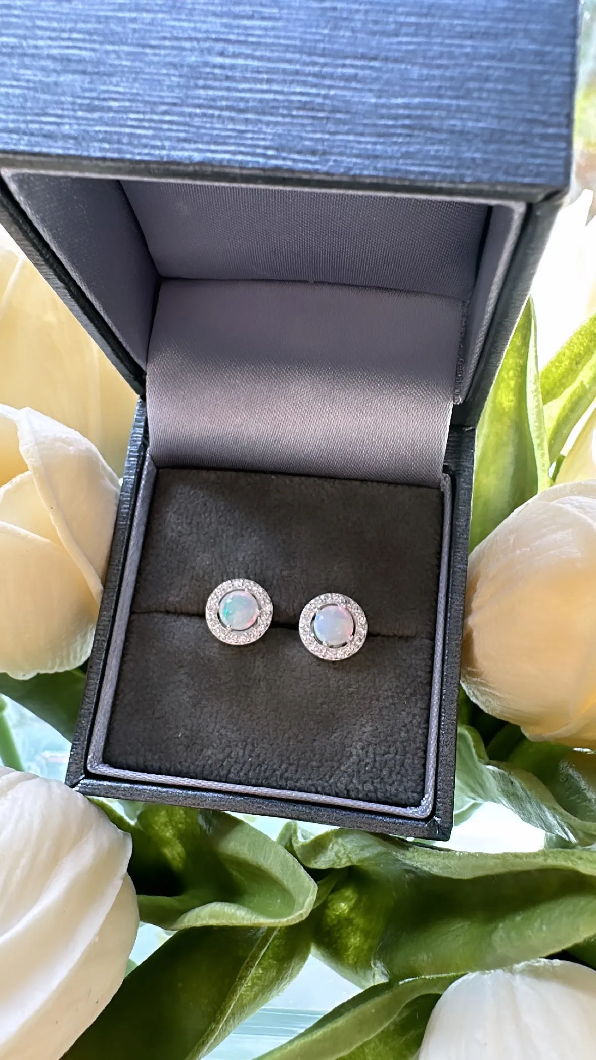 Sterling Silver Opal Earrings