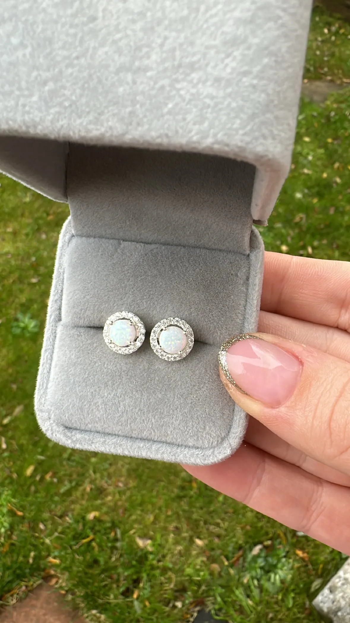 Sterling Silver Opal Earrings