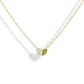 Sweetheart Necklace Diamond & Peridot