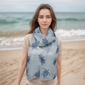 Talia the Turtle Scarf (50x180cm) - Sky Blue