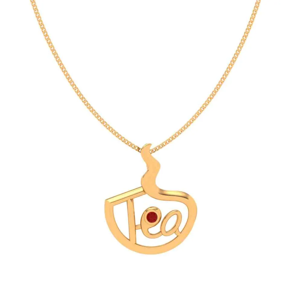 Tea Lover 18k Gold Pendant
