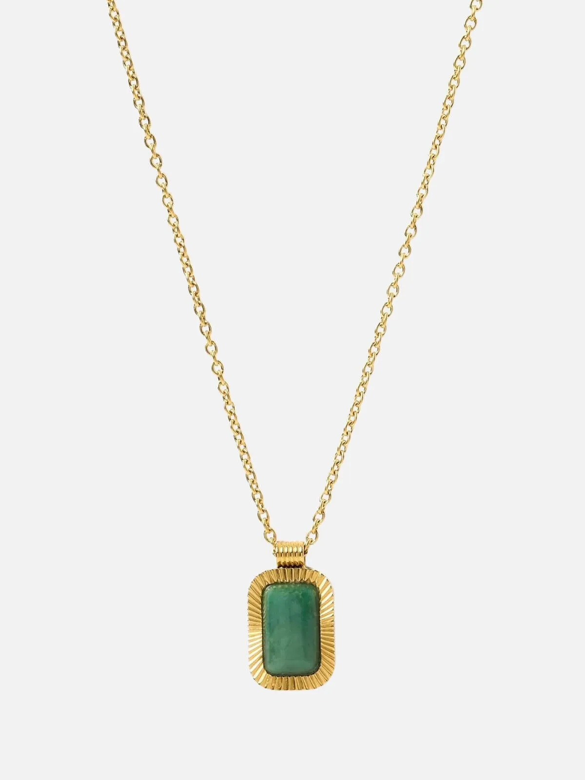 Teo Gold Necklace - Jade