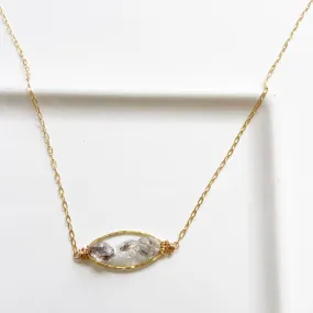 The Innocent - Herkimer Diamond Focal Point Necklace in Gold