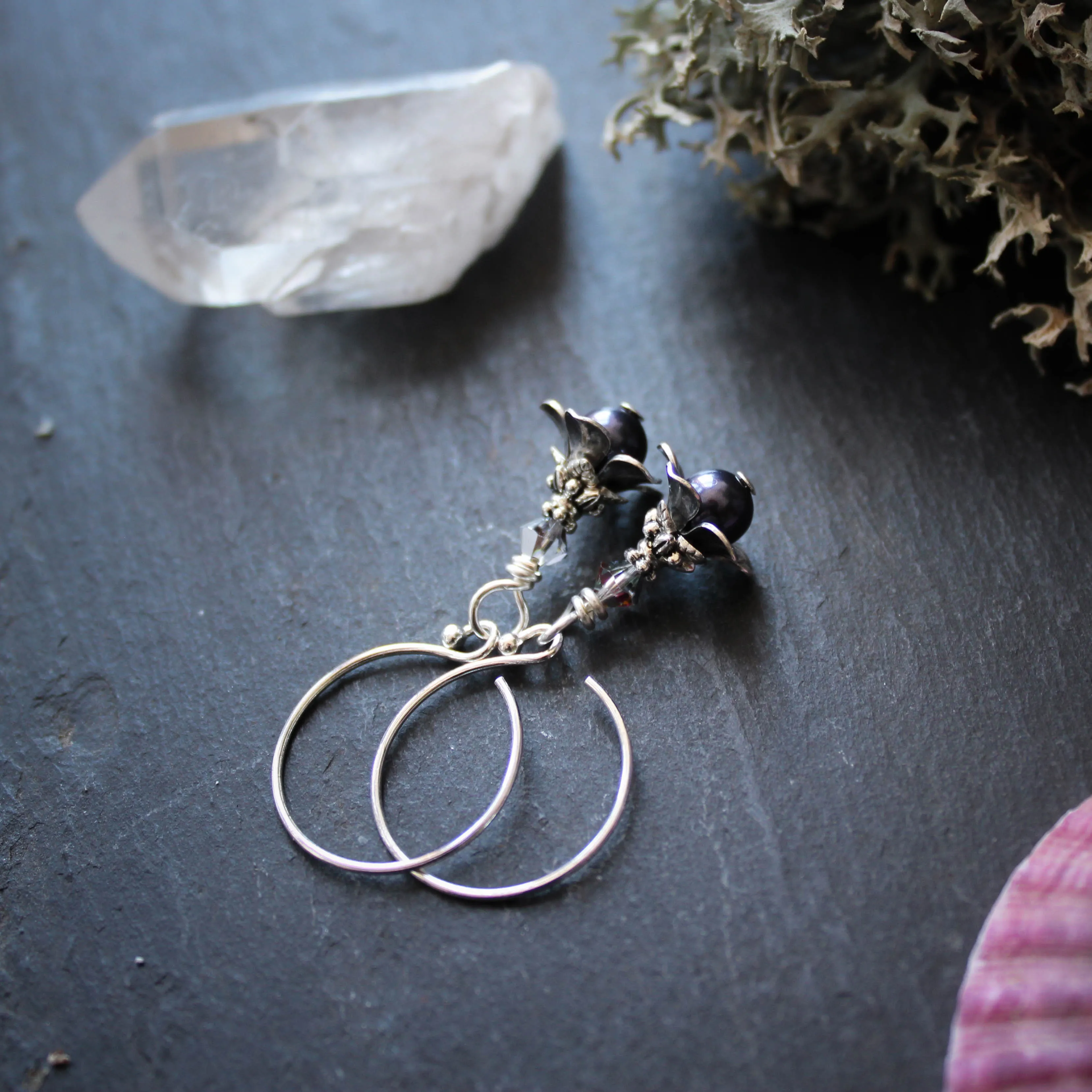Tiny Silver Fairy Flower Earrings