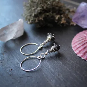 Tiny Silver Fairy Flower Earrings