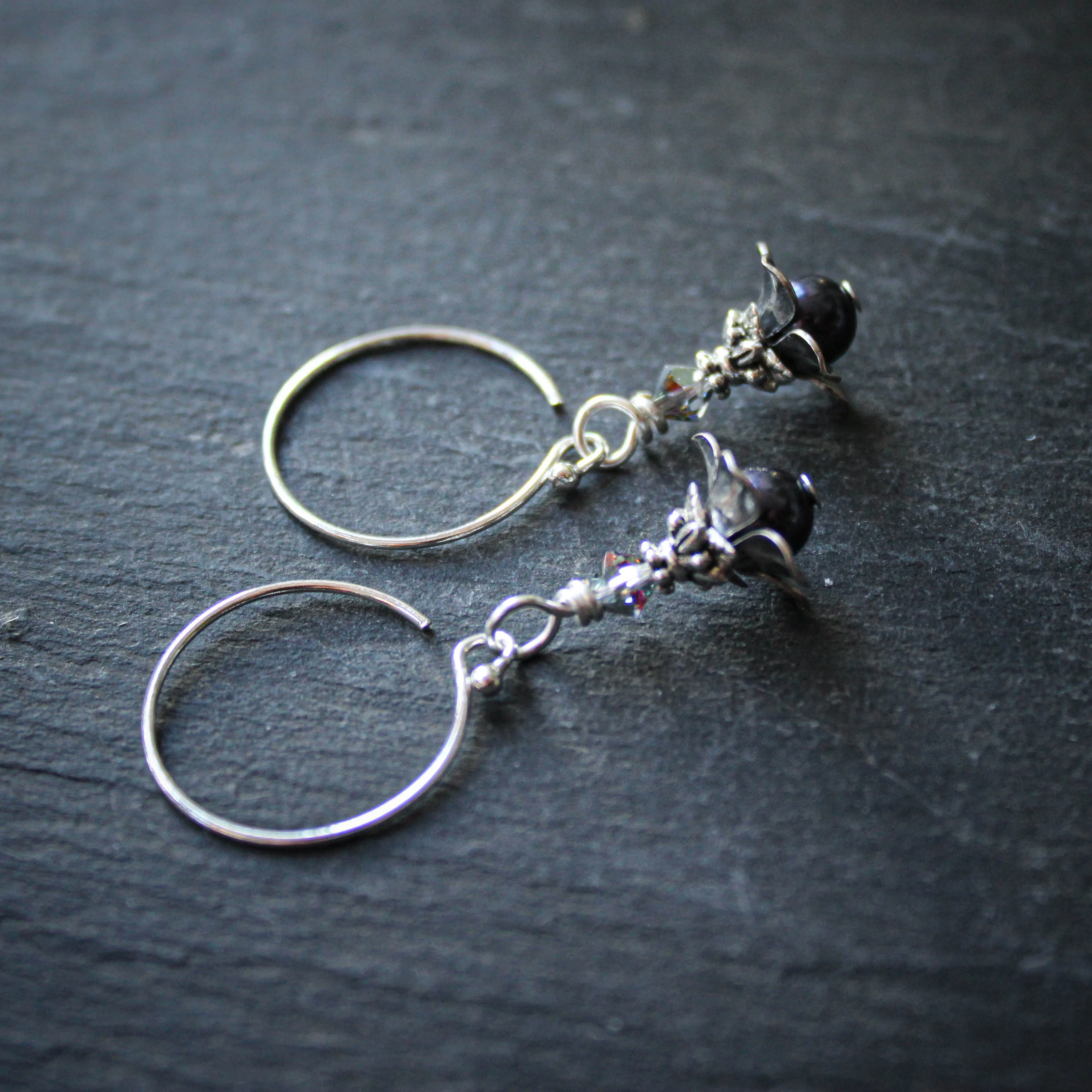 Tiny Silver Fairy Flower Earrings