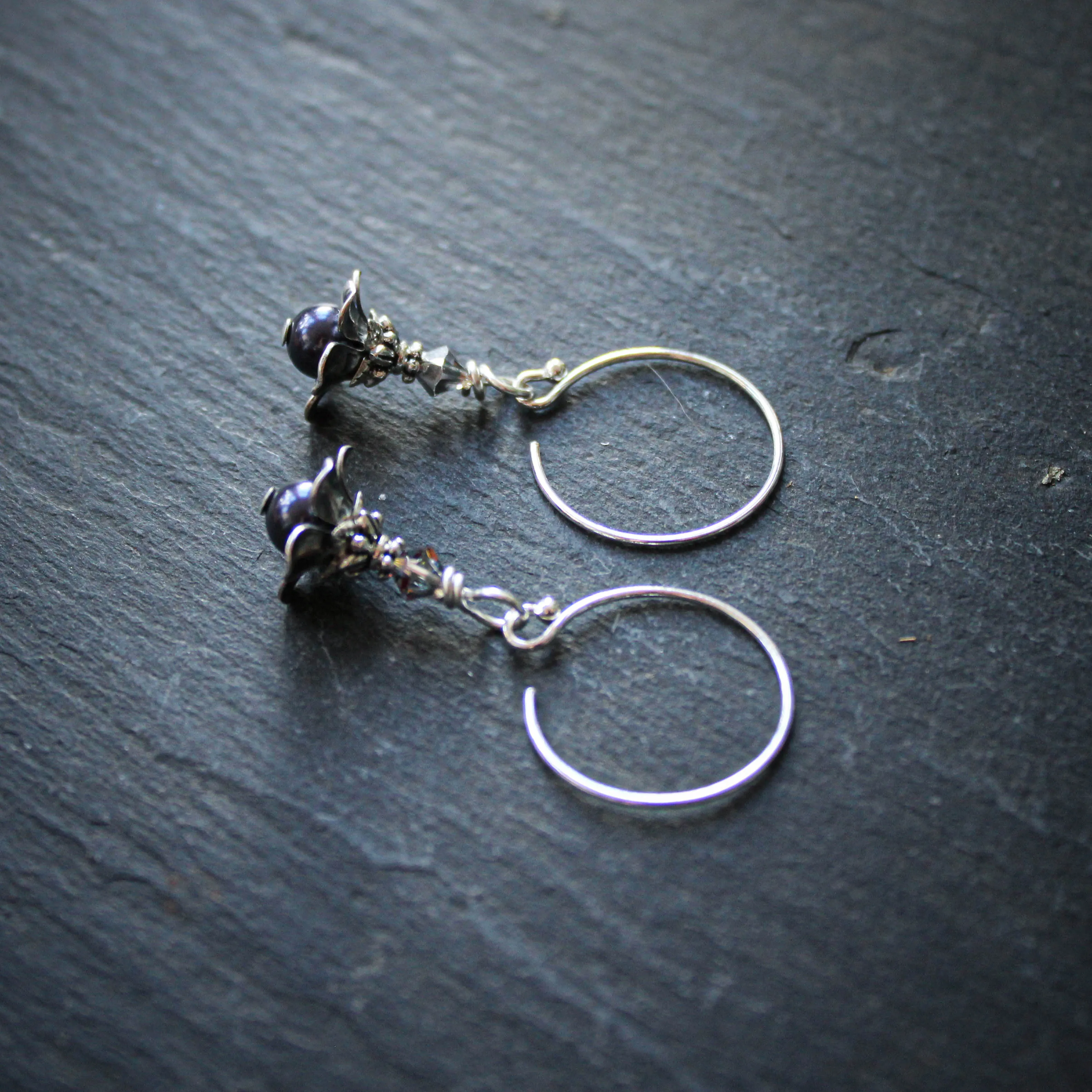 Tiny Silver Fairy Flower Earrings