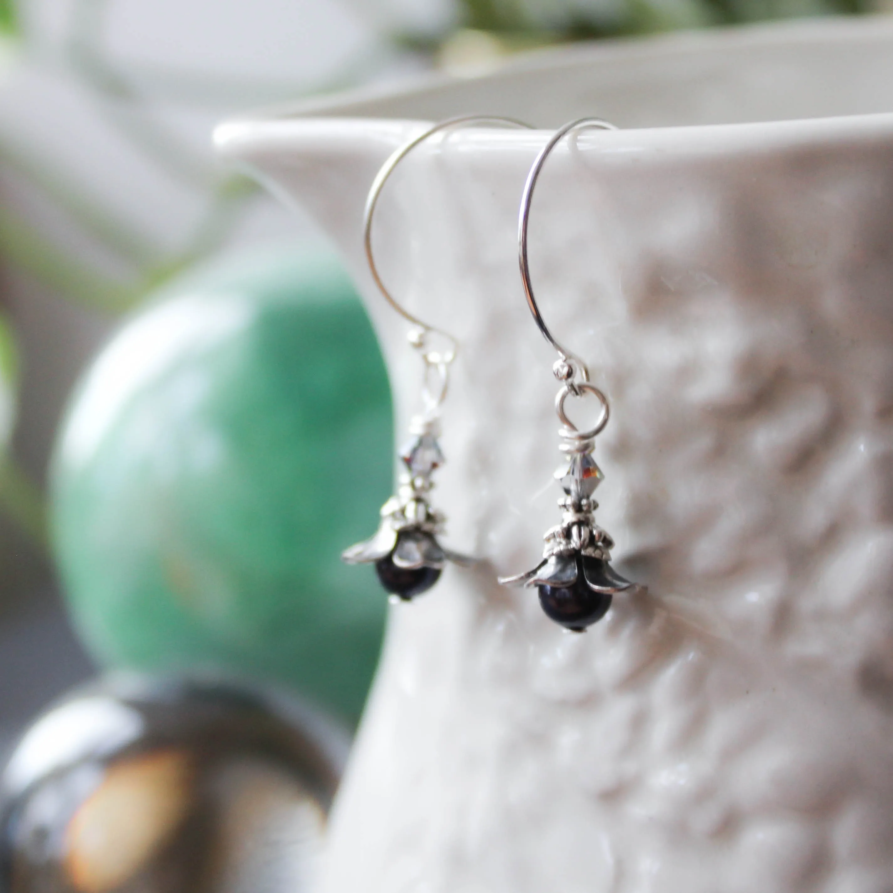 Tiny Silver Fairy Flower Earrings