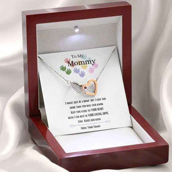 To My Mommy Necklace, Mommy To Be Gift From Bump, New Mom Necklace, Birthday Gift From Baby Bump, Mom To Be Gift For Expecting Mom, New Mom