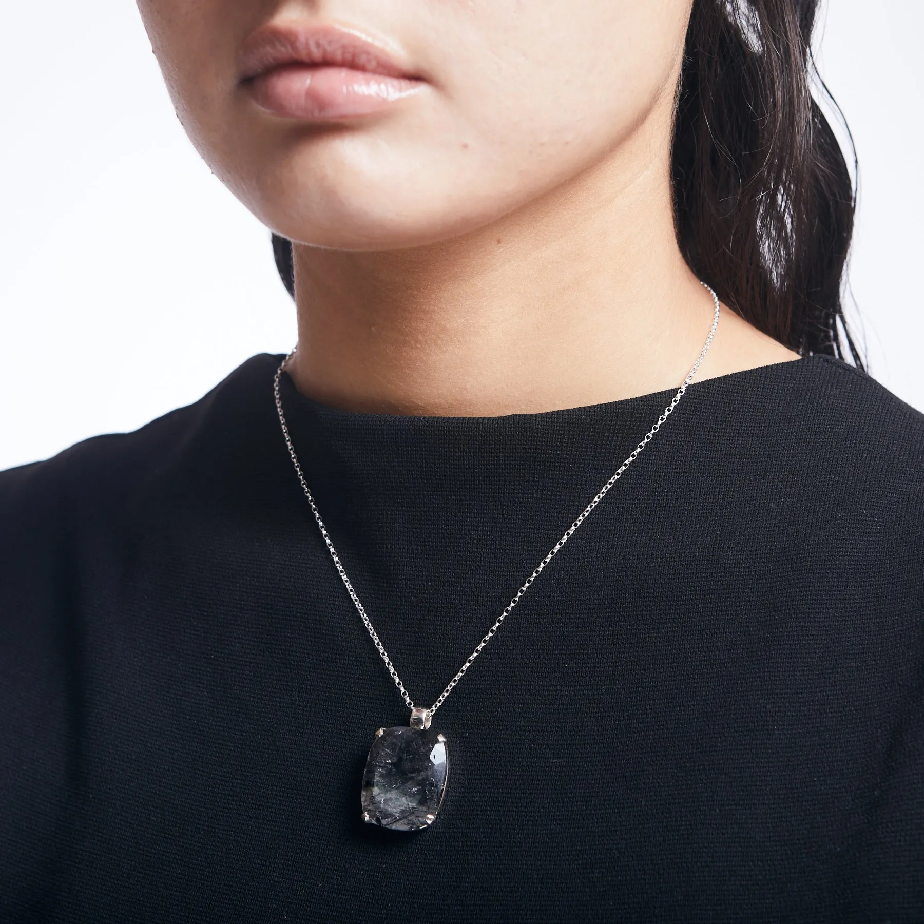 Tourmalinated Quartz Necklace