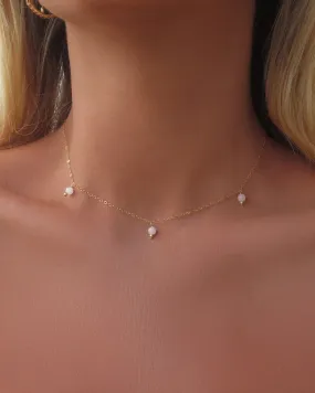 Triple Rose Quartz Necklace