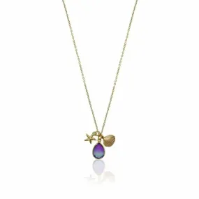 Tropical Jewelry - Peacock Aura Starfish Clam Shell Necklace