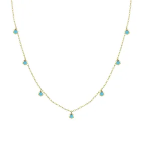 Turquoise Dew Drops Reversible Layering Necklace