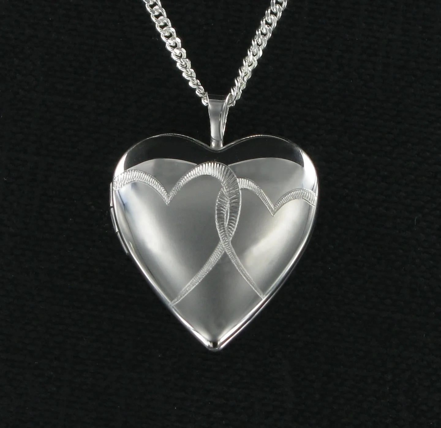 Twin Hearts Locket & 18" Curb Chain