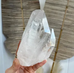Unique Double Point Generator Clear Quartz Crystal A  grade