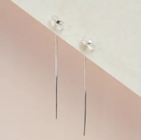 Unity Silver Earrings with Double-Terminated Clear Quartz Crystal ( shorter variation)