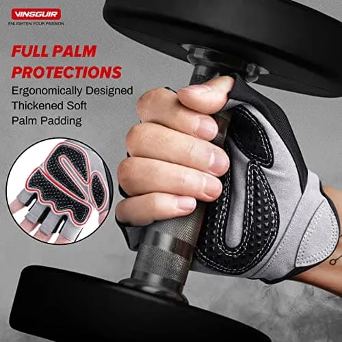 VINSGUIR Workout Gloves for Men and Women, Weight Lifting Gloves with Excellent Grip, Lightweight Gym Gloves for Weightlifting, Cycling, Exercise, Training, Pull ups, Fitness, Climbing and Rowing