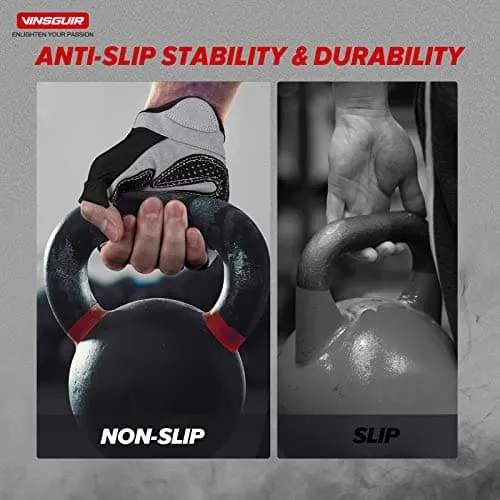 VINSGUIR Workout Gloves for Men and Women, Weight Lifting Gloves with Excellent Grip, Lightweight Gym Gloves for Weightlifting, Cycling, Exercise, Training, Pull ups, Fitness, Climbing and Rowing
