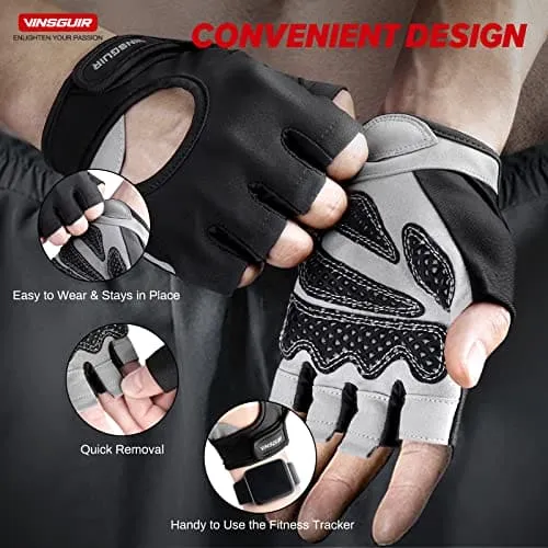 VINSGUIR Workout Gloves for Men and Women, Weight Lifting Gloves with Excellent Grip, Lightweight Gym Gloves for Weightlifting, Cycling, Exercise, Training, Pull ups, Fitness, Climbing and Rowing