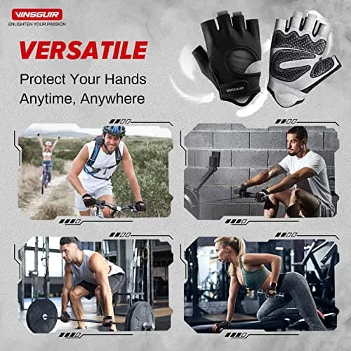 VINSGUIR Workout Gloves for Men and Women, Weight Lifting Gloves with Excellent Grip, Lightweight Gym Gloves for Weightlifting, Cycling, Exercise, Training, Pull ups, Fitness, Climbing and Rowing
