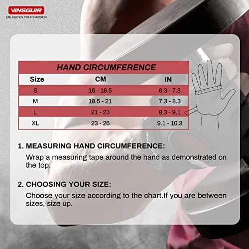 VINSGUIR Workout Gloves for Men and Women, Weight Lifting Gloves with Excellent Grip, Lightweight Gym Gloves for Weightlifting, Cycling, Exercise, Training, Pull ups, Fitness, Climbing and Rowing