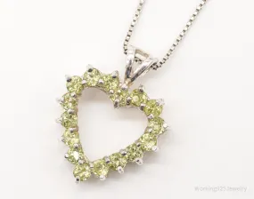 Vintage Designer DBJ Heart Peridot Sterling Silver Necklace