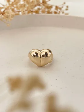 Vintage Gold Puffy Heart Ring