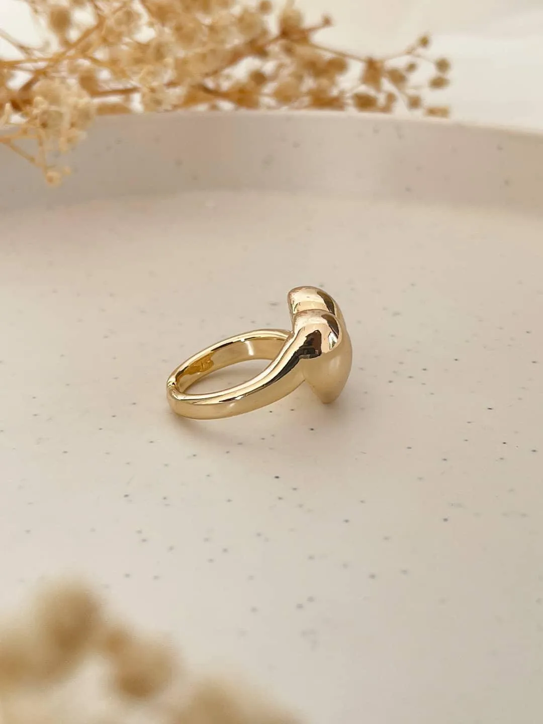 Vintage Gold Puffy Heart Ring