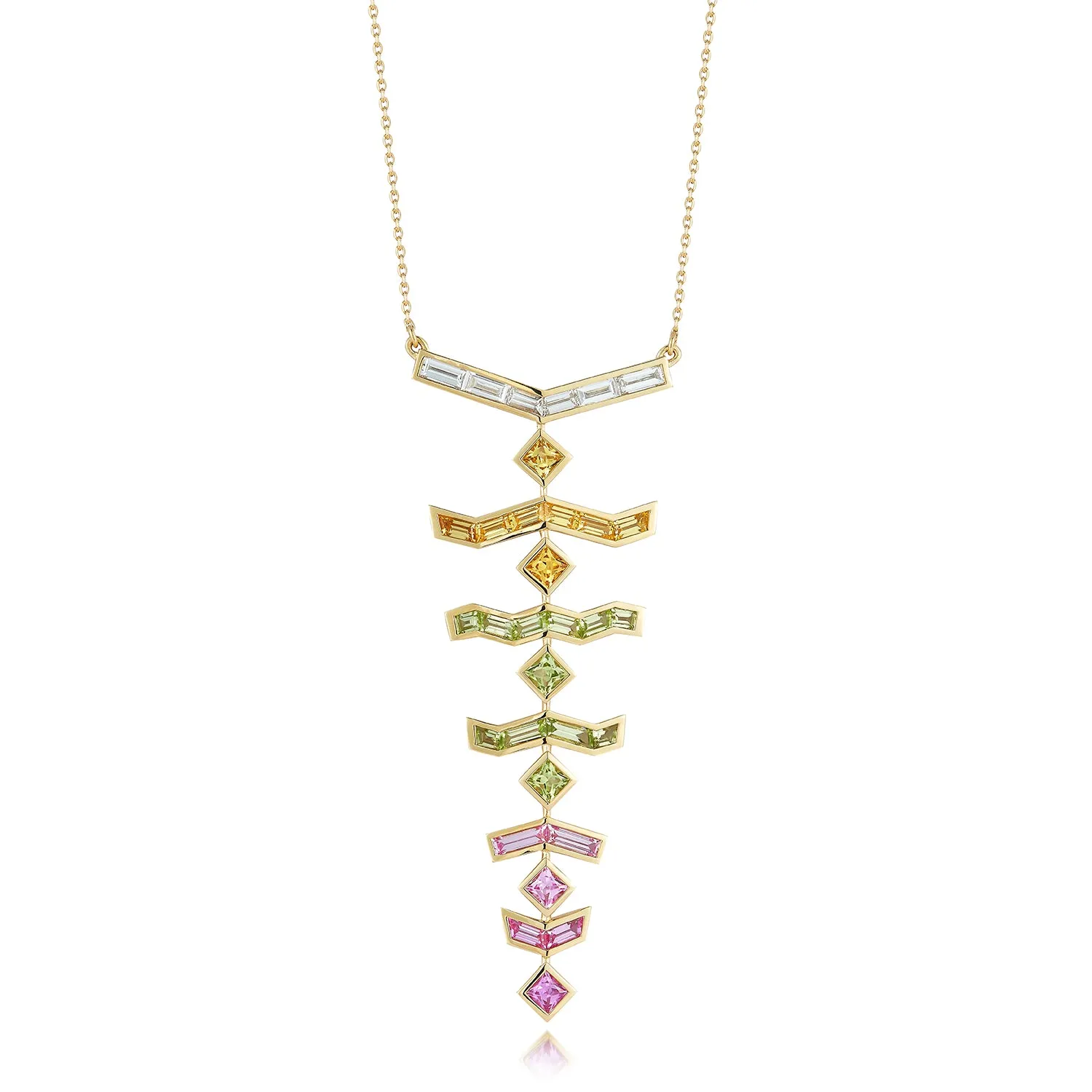 White Diamond Vibrations Necklace in Wildflower