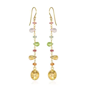 Wildflower Bezel Dangles-Citrine
