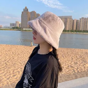 Women Felt Hat Winter Fedora Bucket Hat Women Classic Bucket Hat