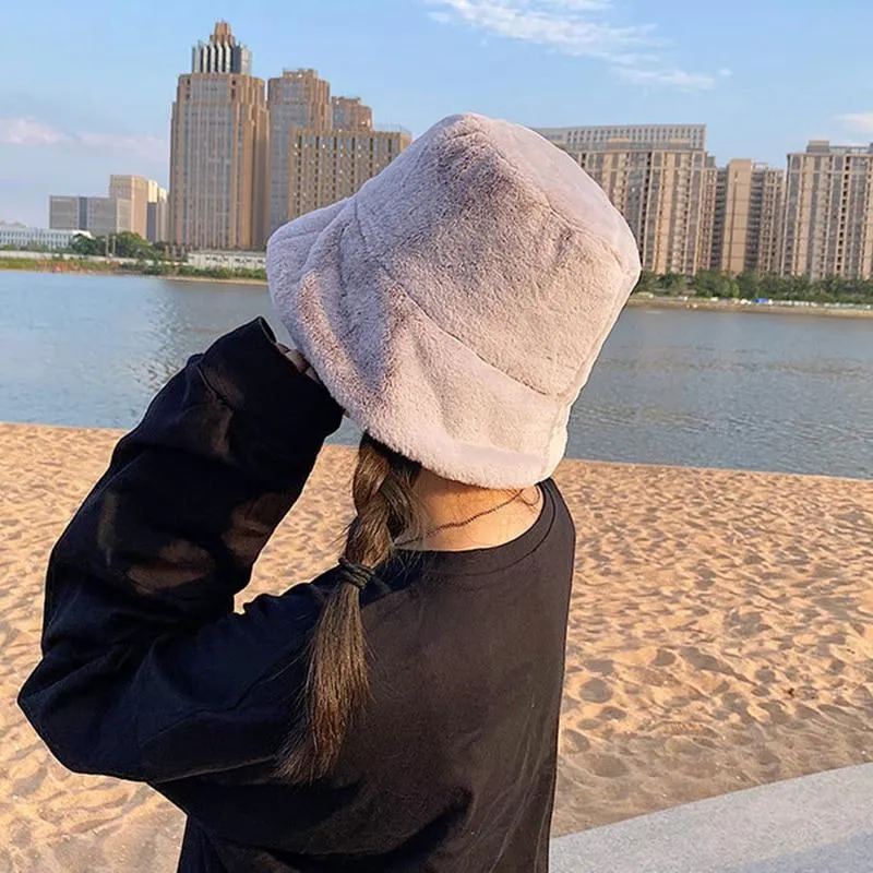 Women Felt Hat Winter Fedora Bucket Hat Women Classic Bucket Hat