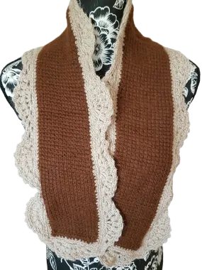 x98 Alpaca Tunisian & Conventional Crochet Scarf