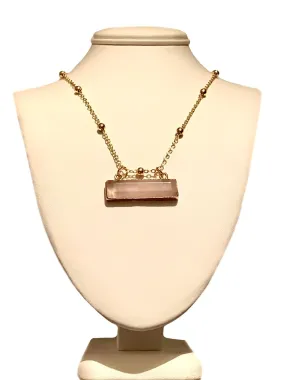 Yaretzi Handcrafted Genuine Rose Quartz Pendant Necklace