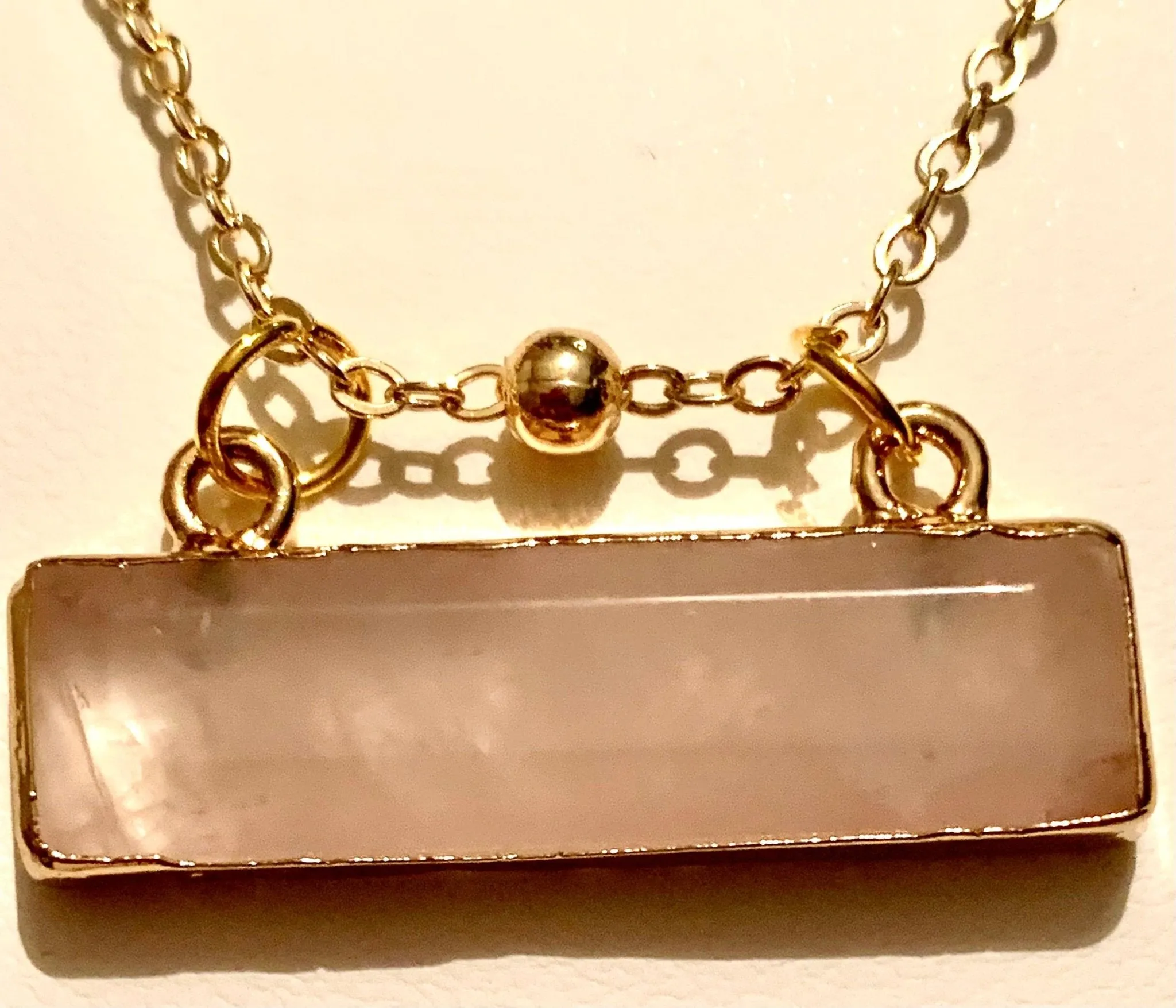 Yaretzi Handcrafted Genuine Rose Quartz Pendant Necklace
