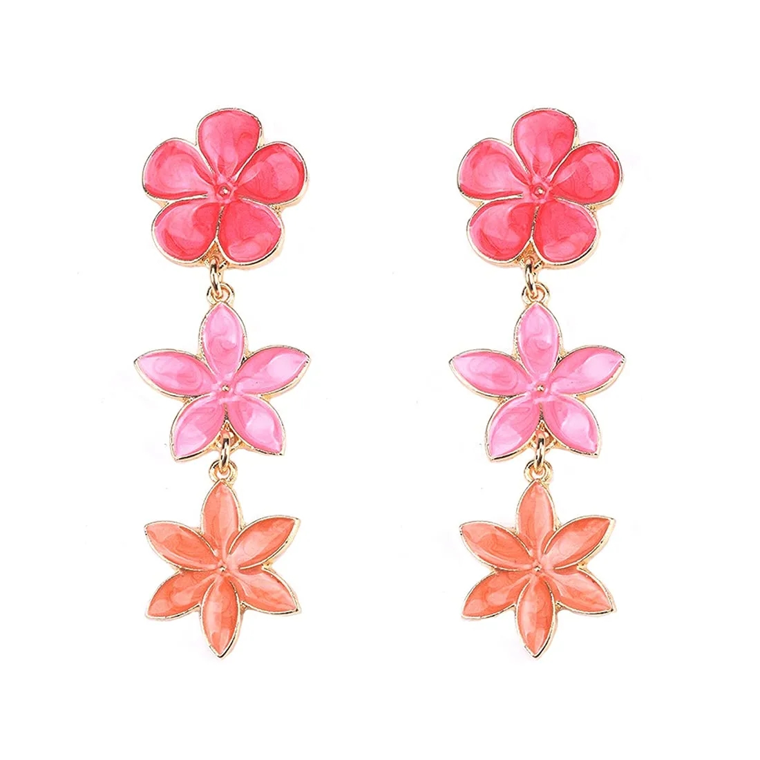 Yellow Chimes Floral Earrings for Women Gold Plated Multicolour Floral Long Drop Earrings for Women and Girls