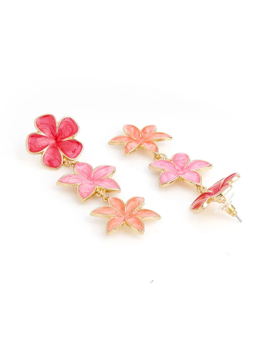 Yellow Chimes Floral Earrings for Women Gold Plated Multicolour Floral Long Drop Earrings for Women and Girls