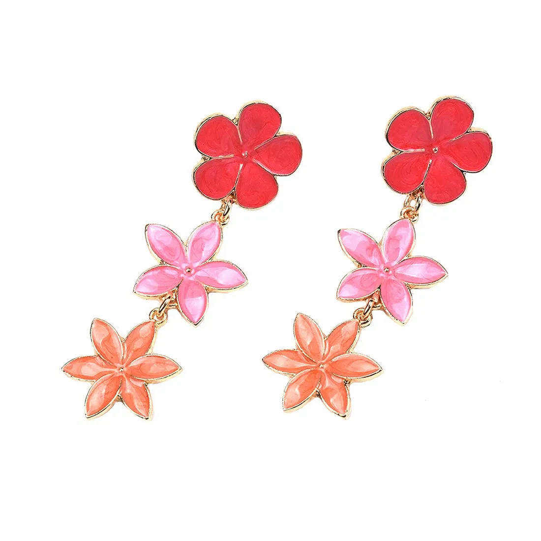 Yellow Chimes Floral Earrings for Women Gold Plated Multicolour Floral Long Drop Earrings for Women and Girls